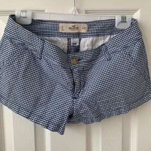Hollister blue checked shorts